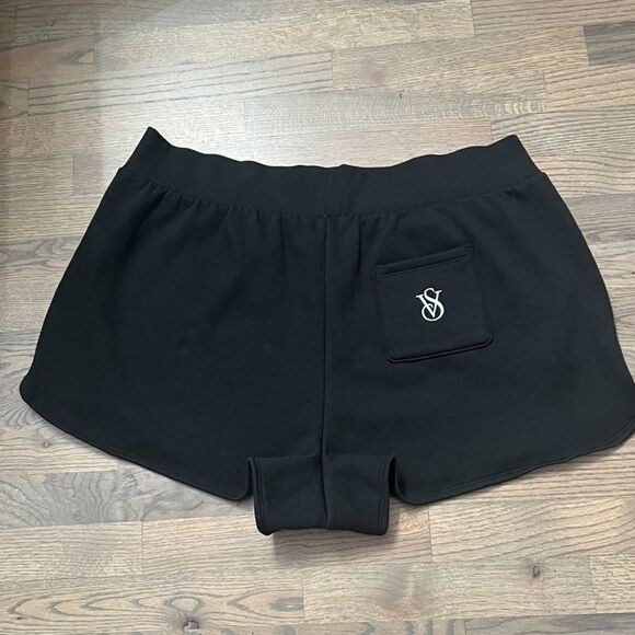 Victorias Secret On Point Soft  Comfy Fleece Shorts Black Xlarge - Picture 6 of 7